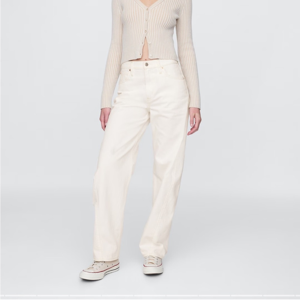 GAP high rise white barrel jeans Jeans